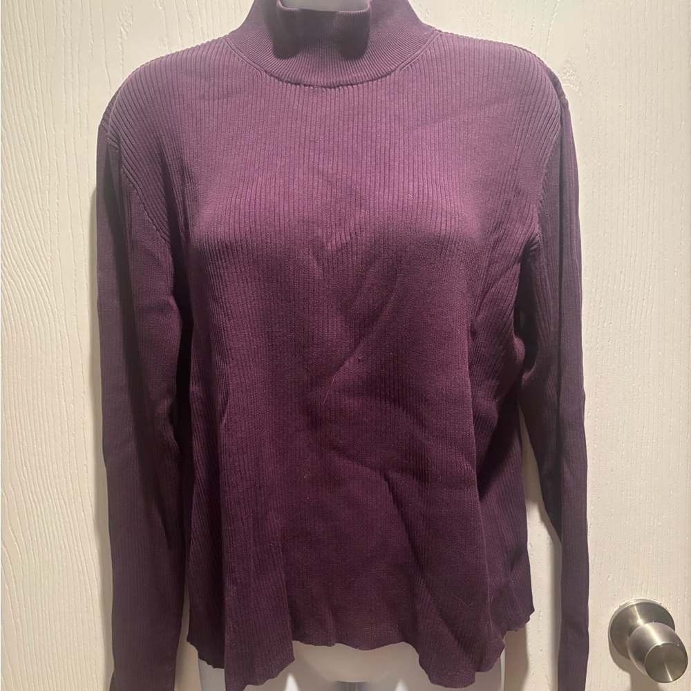Mock ribbed turtleneck